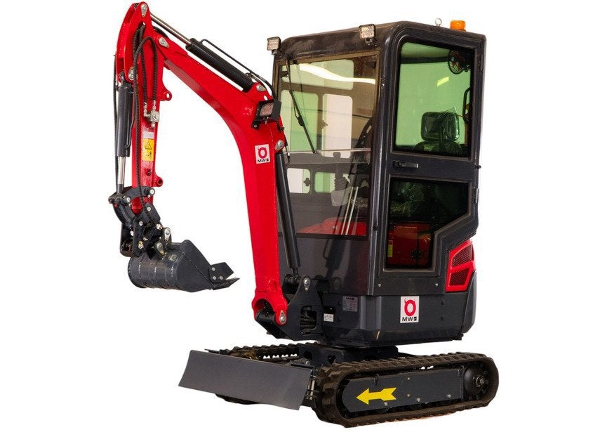 Minigraafmachine 1.8 ton metcabine 10,2 kW Kubota 3-cilinder, Ophalen