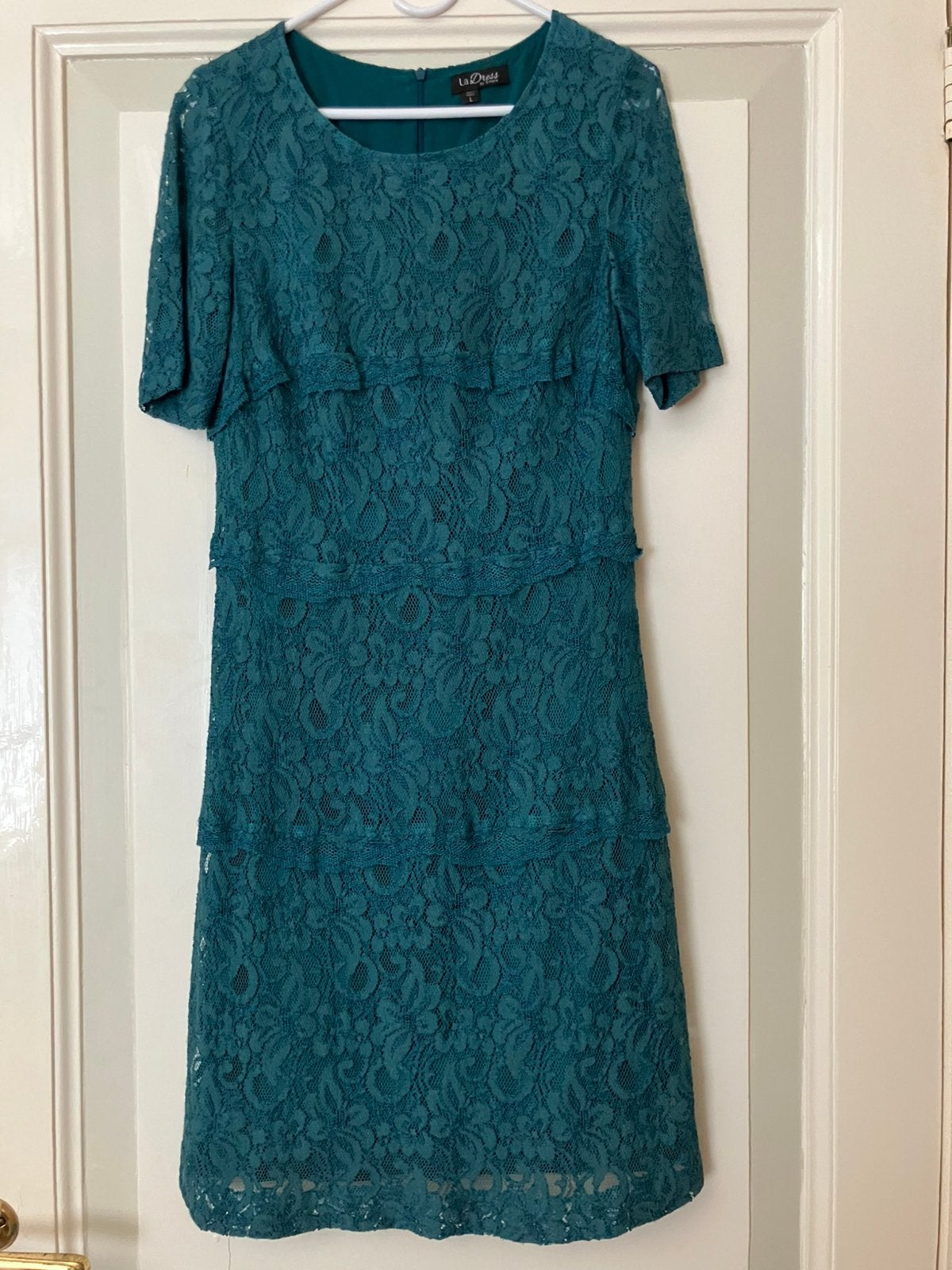 Ladress zeegroene jurk, Maat 38/40 (M), Blauw, Ophalen of Verzenden, Zo goed als nieuw