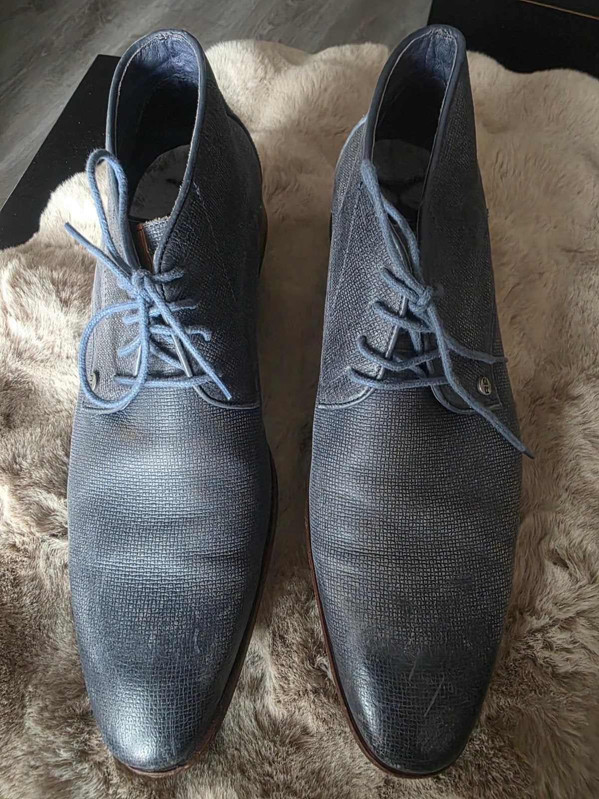 Mooie herenschoen van Rehab mt 46, Blauw, Ophalen of Verzenden, Rehab, Gedragen
