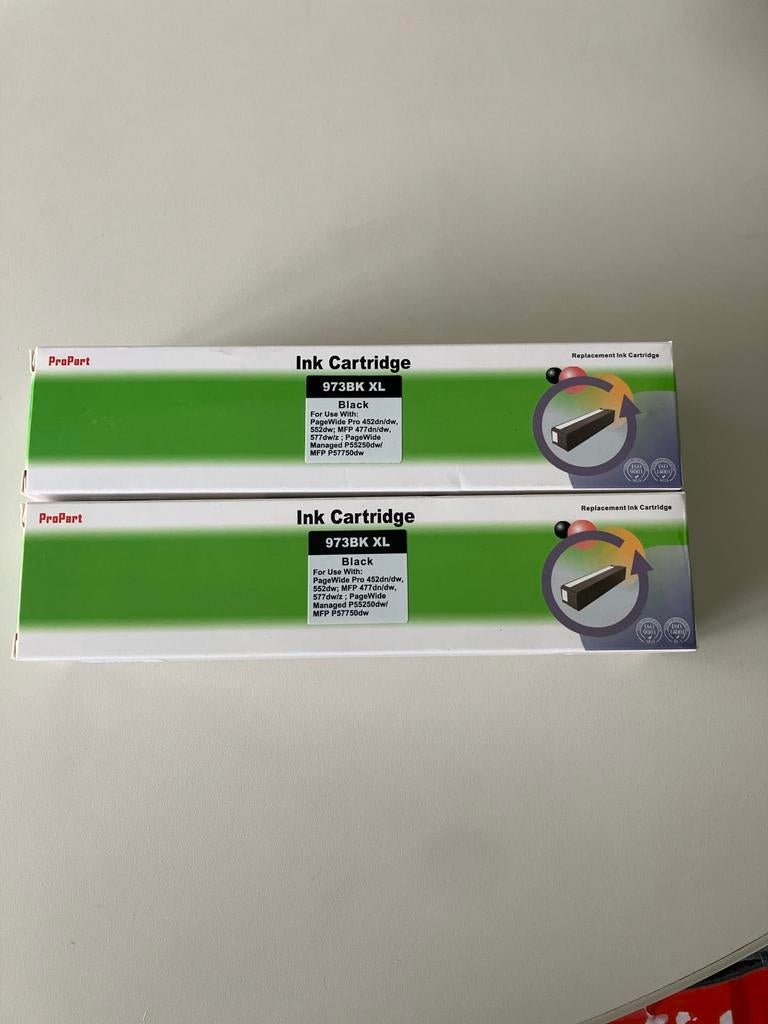 Hp pagewide 973BK XL Zwarte Inktcartridge (2 stuks), Computers en Software, Printerbenodigdheden, Ophalen of Verzenden, Nieuw
