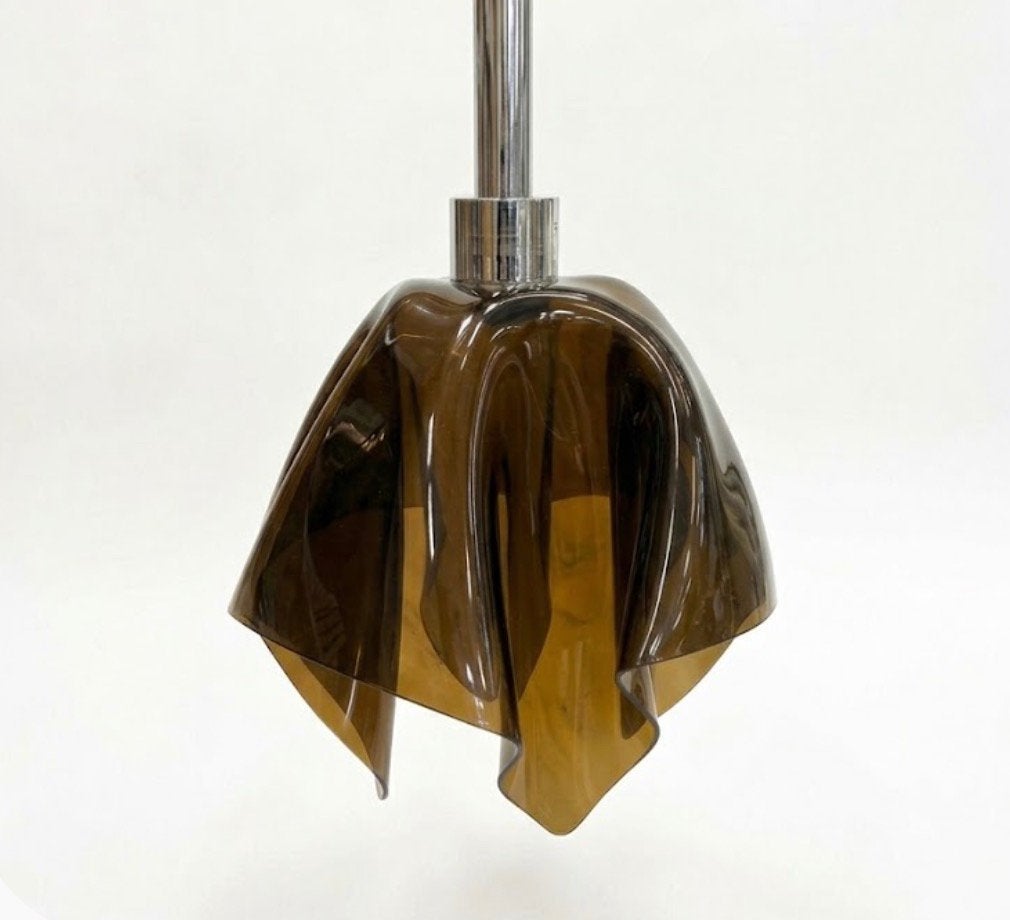 Vintage bruine “zakdoek” hanglamp | Jaren ‘70, Ophalen of Verzenden, Nvt, Nvt, Nvt