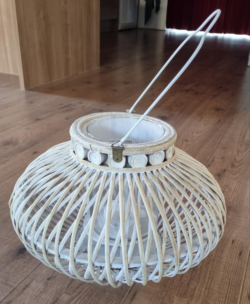 Prachtige Rotan Lantaarn / Windlicht - Boho / Ibiza stijl, Modern casual, Ophalen of Verzenden, Zo goed als nieuw, Minder dan 50 cm