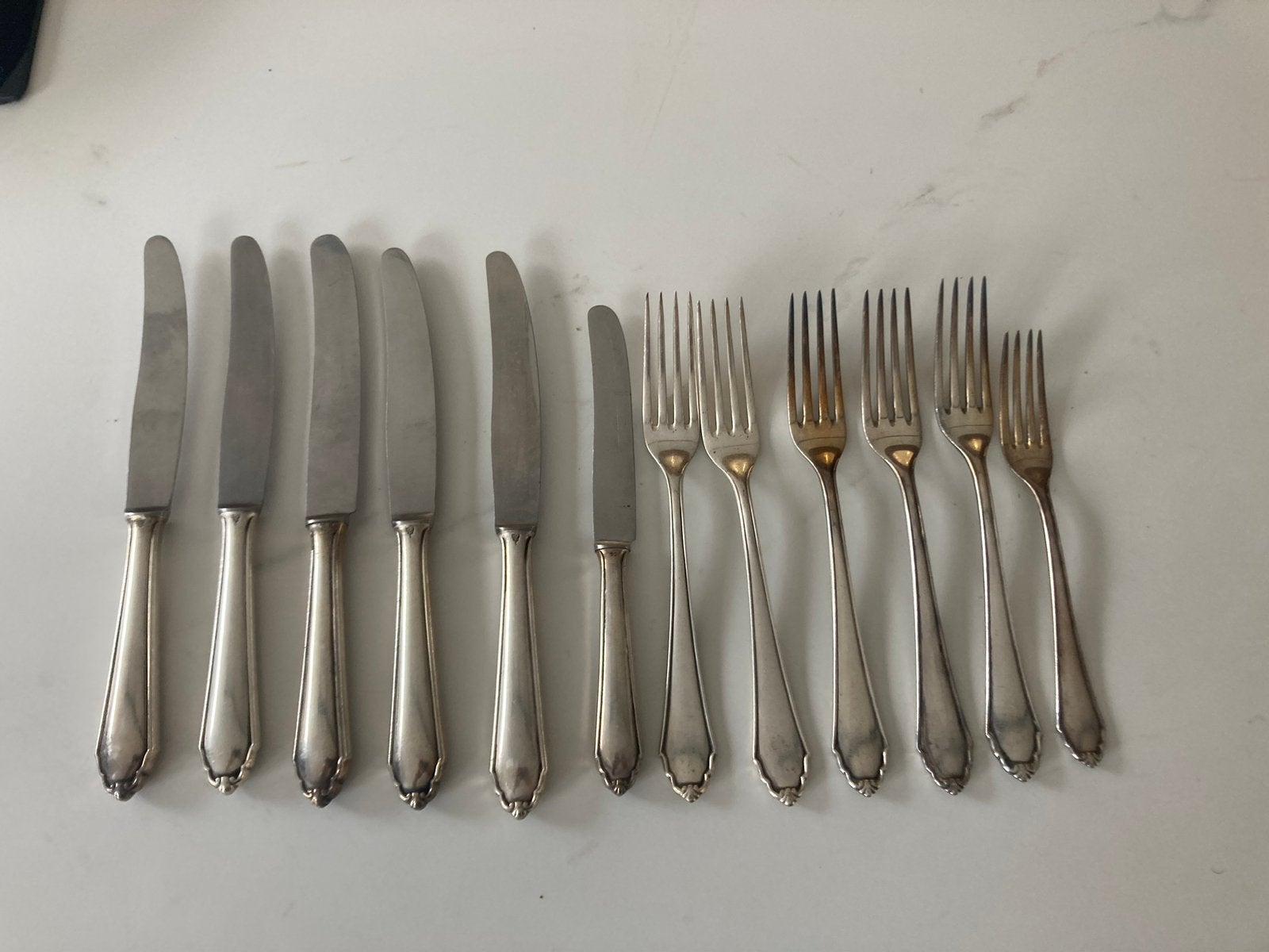 Bestek verzilverd BSF 90 Platura 5groot, 2klein, Ophalen
