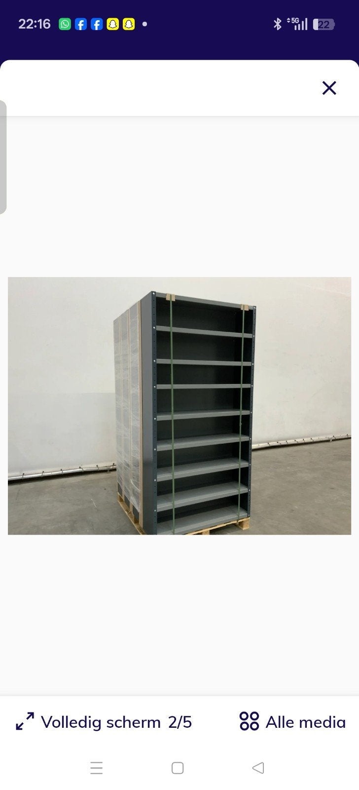 stellingkast, antraciet/donkergrijs, 100x30x198 cm, Ophalen of Verzenden