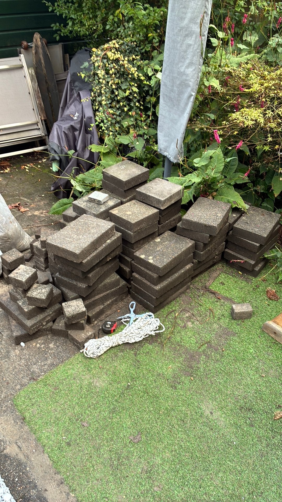 Tuintegels grijs/antreciet, Ophalen, Zo goed als nieuw, Beton, Terrastegels
