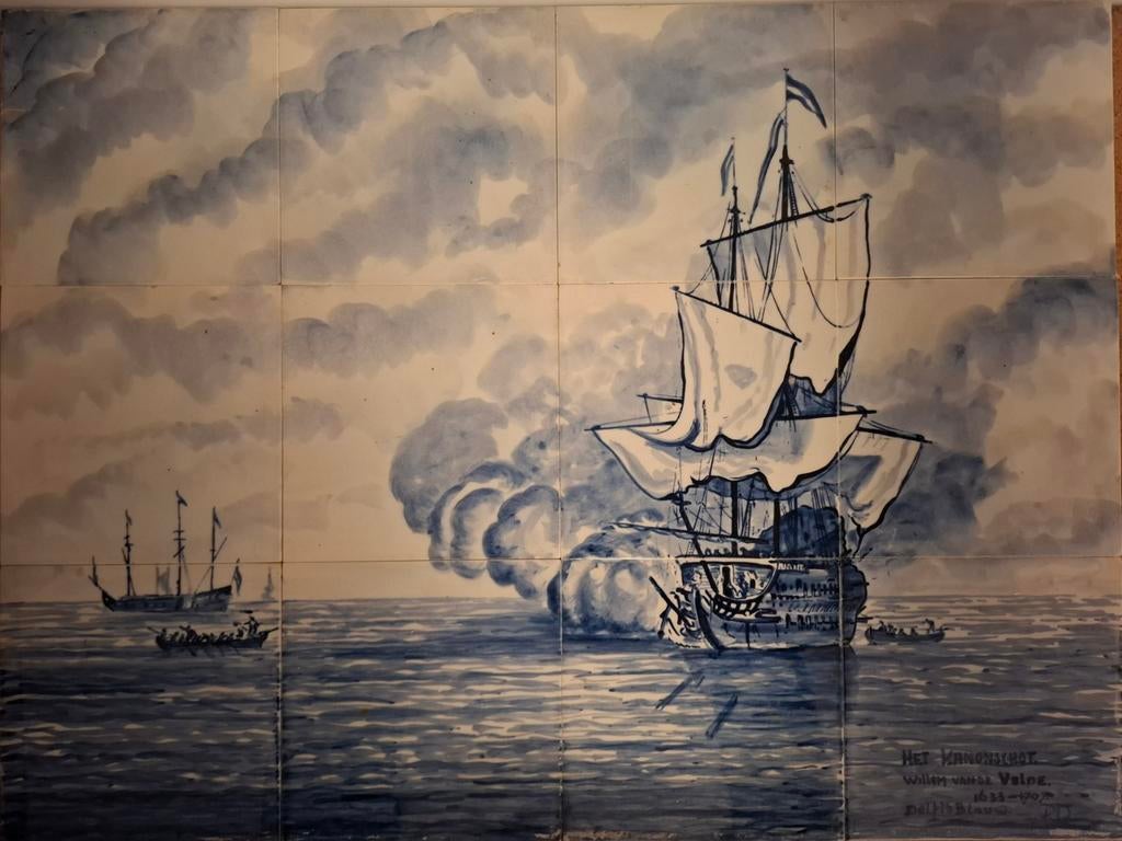 Delfts blauw tegeltableau: Het Kanonschot, Ophalen