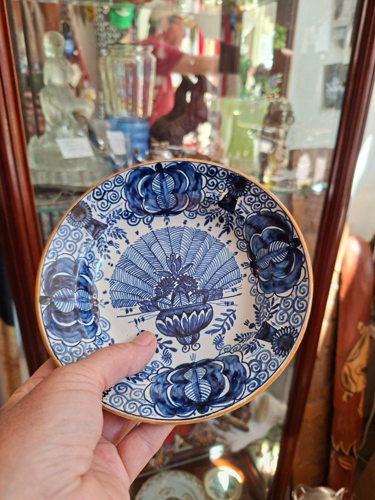 Antiek Delfts Blauw Wandbord - Handgeschilderd, Antiek en Kunst, Ophalen of Verzenden