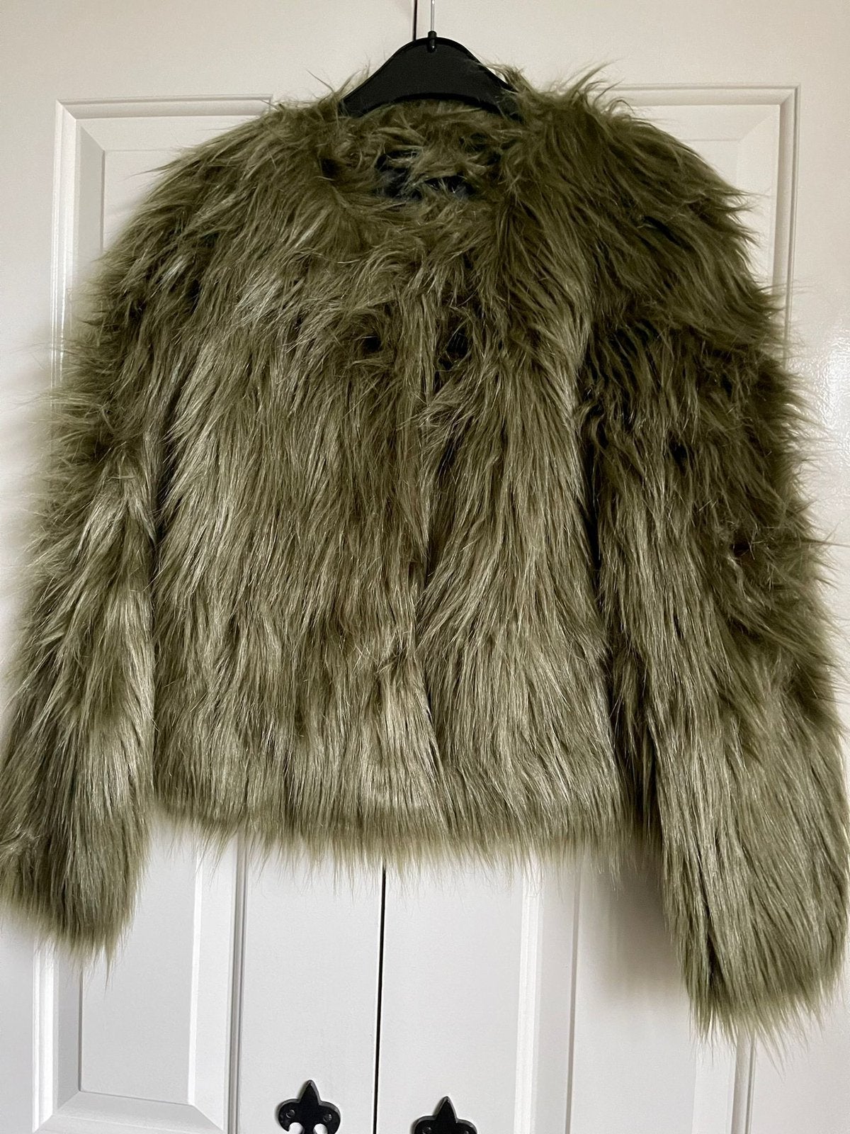 Exclusief • PREMIÈRE FRACOMINA • Faux Fur groene jas - S, Ophalen of Verzenden, Zo goed als nieuw, Maat 36 (S), Groen