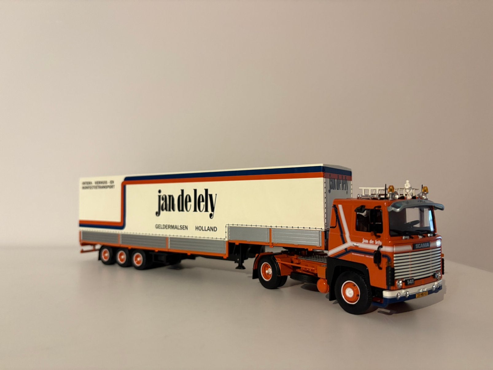 Scania 141 Jan de Lely Tekno, Ophalen of Verzenden, Zo goed als nieuw, Bus of Vrachtwagen, Tekno