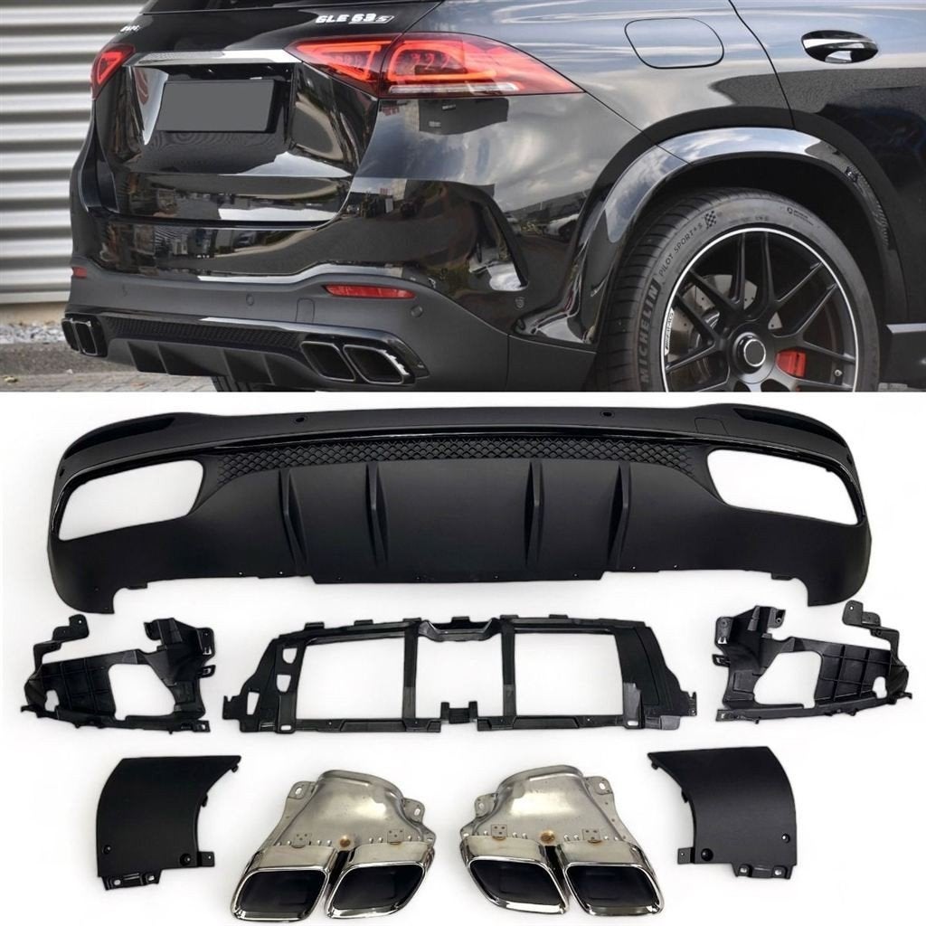 Diffuser + Uitlaat Mercedes GLE V167 Chrome V2