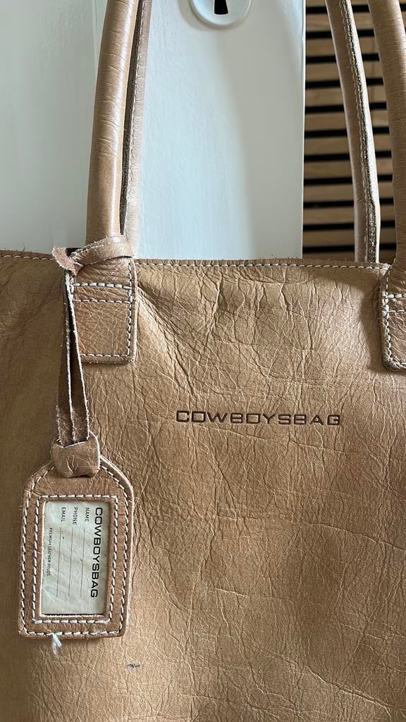 Stevige laptop (13”) bag Buckley Cowboysbag kleur sand, Ophalen of Verzenden, Gebruikt, Beige, Overige typen