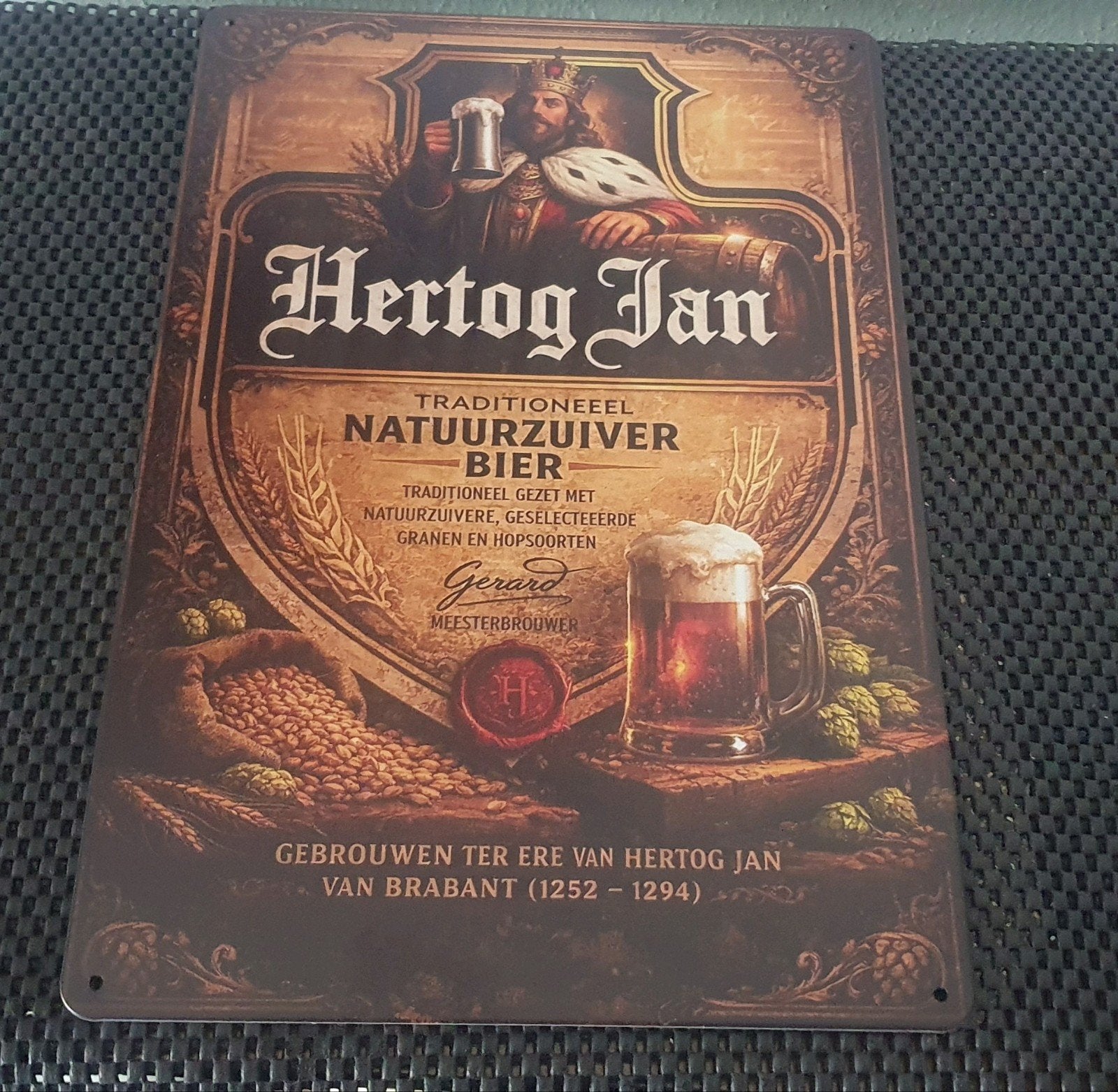Hertog Jan Wandbord - 30x20 cm, Ophalen of Verzenden, Nieuw, Reclamebord, Plaat of Schild, Hertog Jan