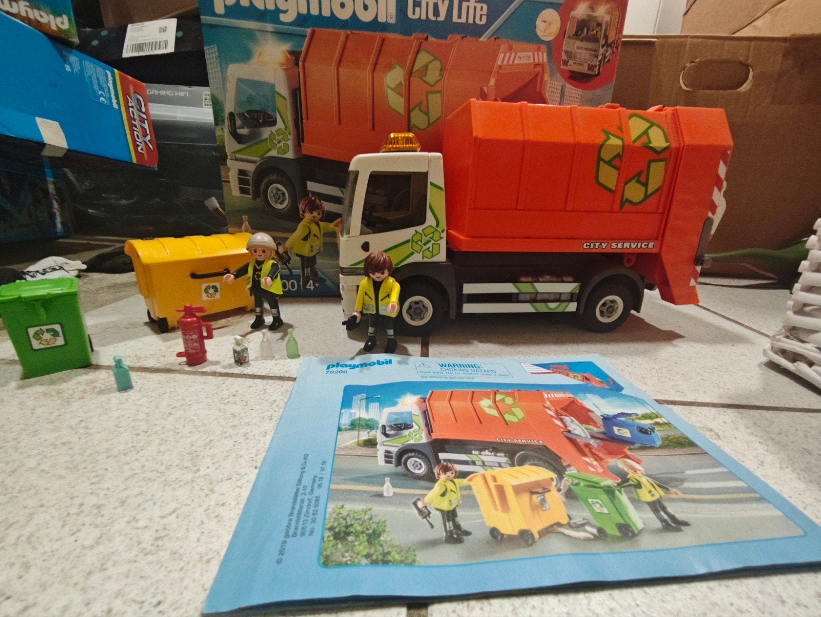 Playmobil Vuilniswagen met figuren en accessoires, Ophalen of Verzenden, Gebruikt