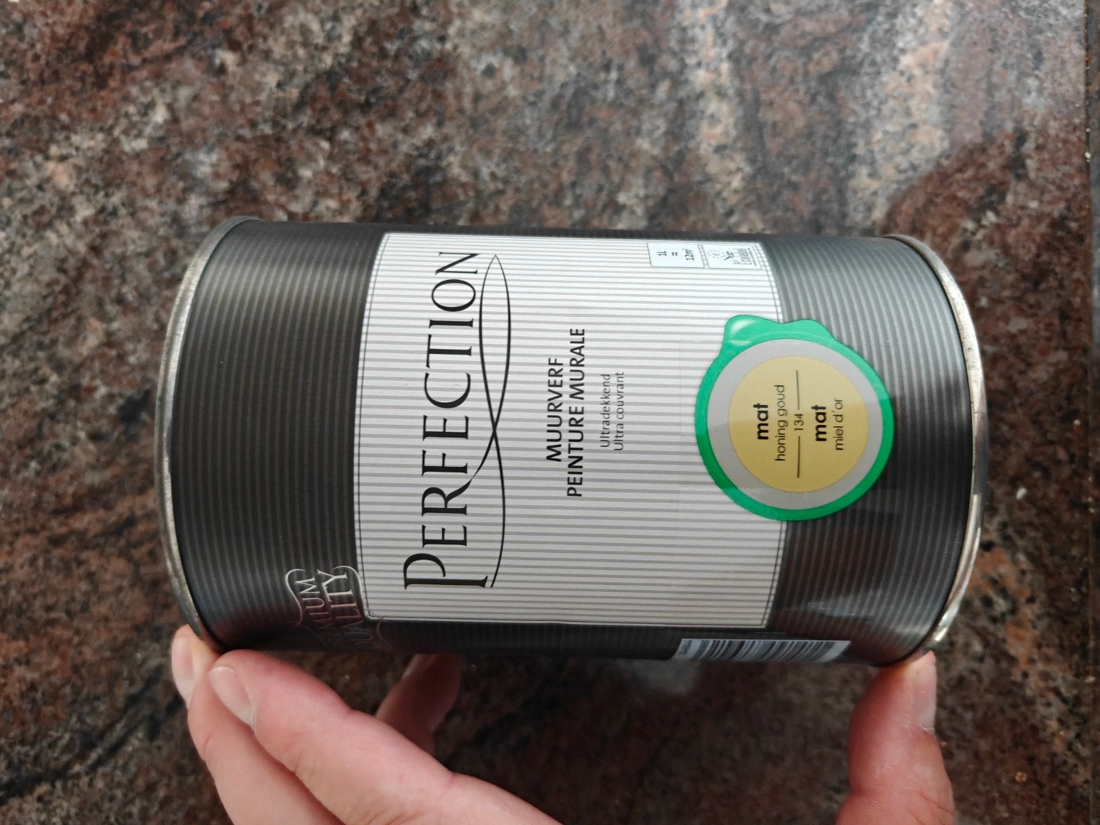Perfection Muurverf Mat - Honing Goud (1 liter), Doe-het-zelf en Verbouw, Verf, Beits en Lak, Ophalen of Verzenden