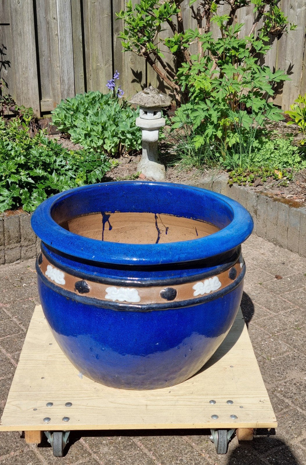 Grote maat 53 cm BLOEMPOT PLANTENBAK   zwaar terracotta, Ophalen, Steen, Minder dan 60 cm, Rond