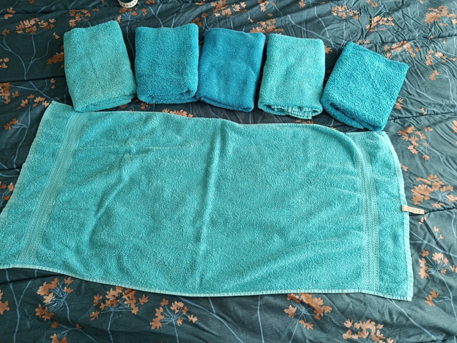 Set van 12 Seahorse handdoeken in turquoise, Gebruikt, Blauw, Overige merken, Handdoek