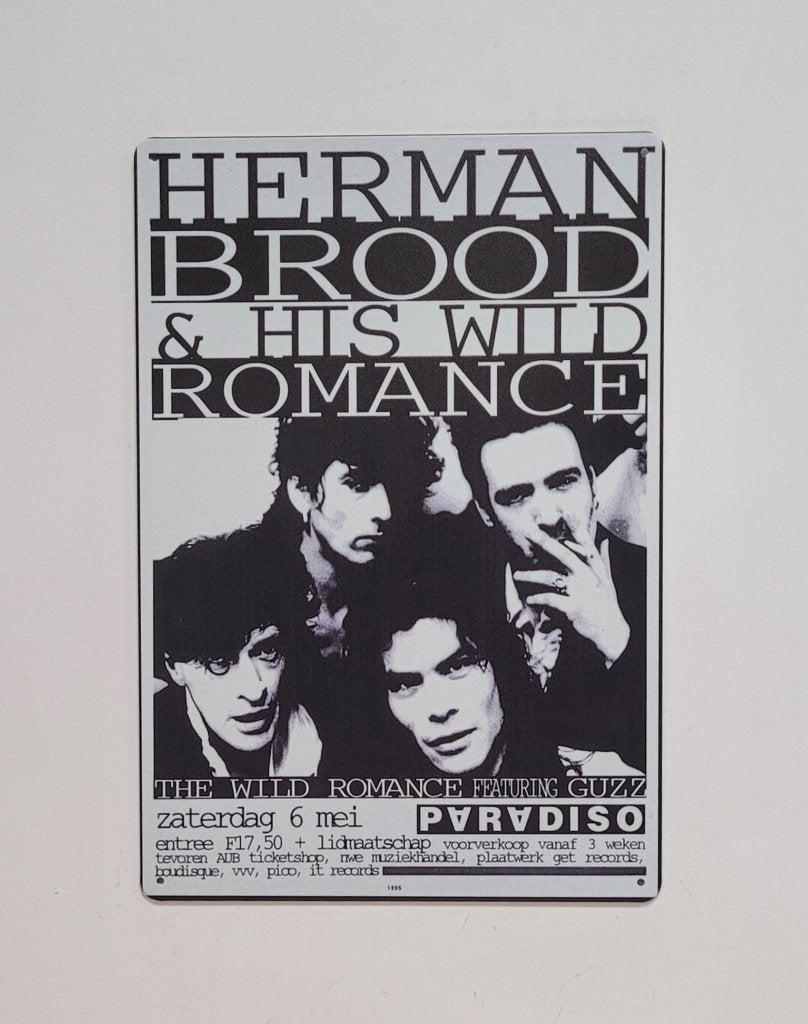 Herman Brood and his wild romance reclamebord van metaal, Verzamelen, Info@deconoord.nl, Deco Noord, Nieuw, Ophalen of Verzenden