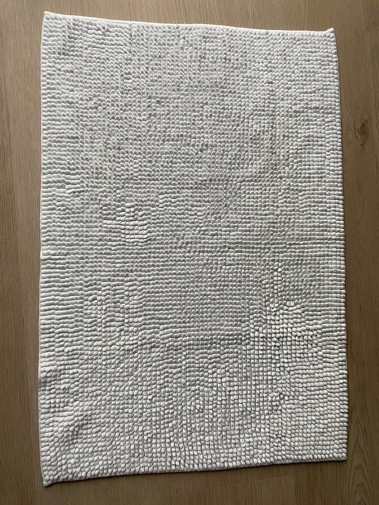 Badmat antislip maat 90x60 cm, gebroken wit, creme, Ophalen of Verzenden, Zo goed als nieuw, Wit