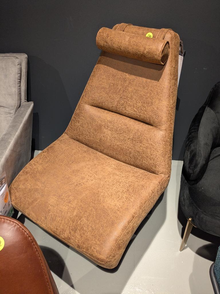 MODERNE MICROLEDER DRAAIFAUTEUIL IN COGNAC VOOR SPOTPRIJS, Ophalen, MODERN, Leer, 75 tot 100 cm