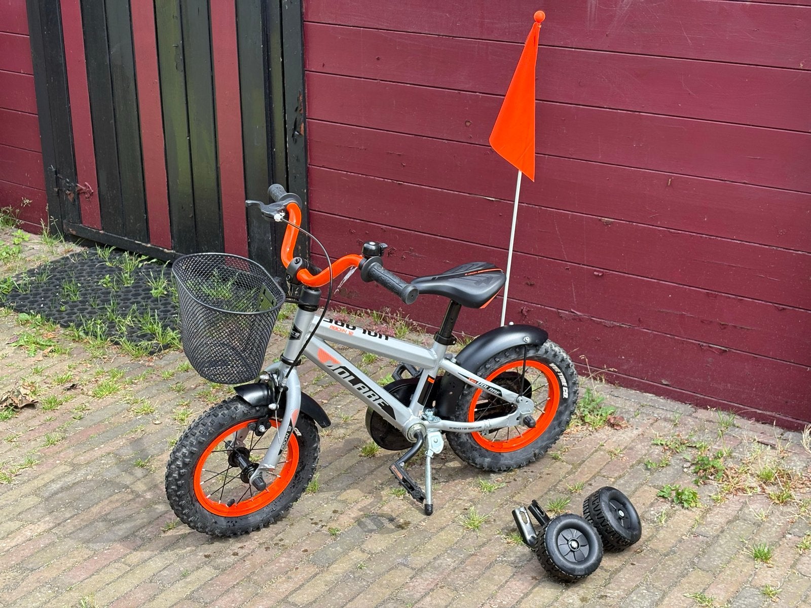 Volare Rocky 12 inch kinderfiets met zijwieltjes, Ophalen, Terugtraprem, Zijwieltjes, Gebruikt