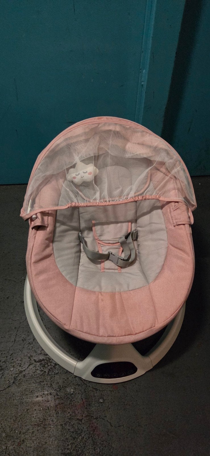 Roze Babywieg/Schommelstoel met Muggennet - Zgan, Ophalen, Zo goed als nieuw, Wieg