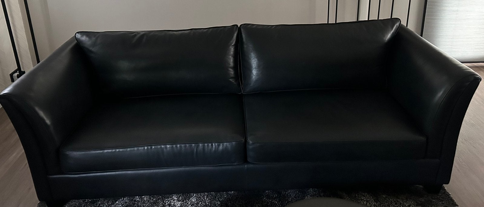 Bank zwart, Ophalen, Zo goed als nieuw, 75 tot 100 cm, 200 tot 250 cm