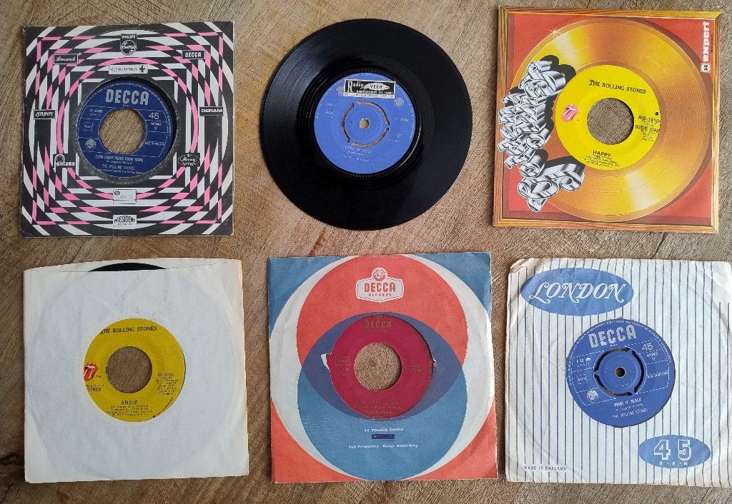 6x oude singles THE ROLLING STONES (13), Cd's en Dvd's, Gebruikt, 7 inch, Ophalen of Verzenden, Pop