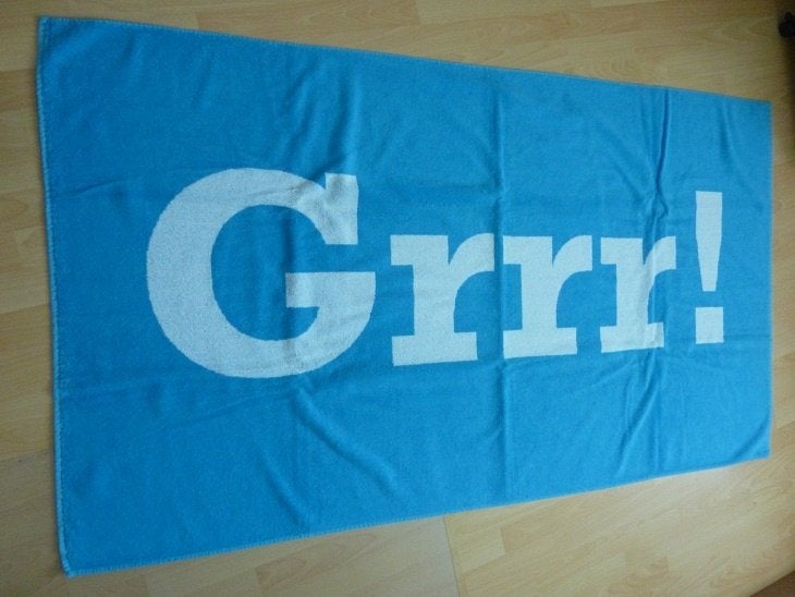 Postbank Badlaken "Grrr!" groot formaat uit 1995, Verzamelen, Ophalen, Nieuw
