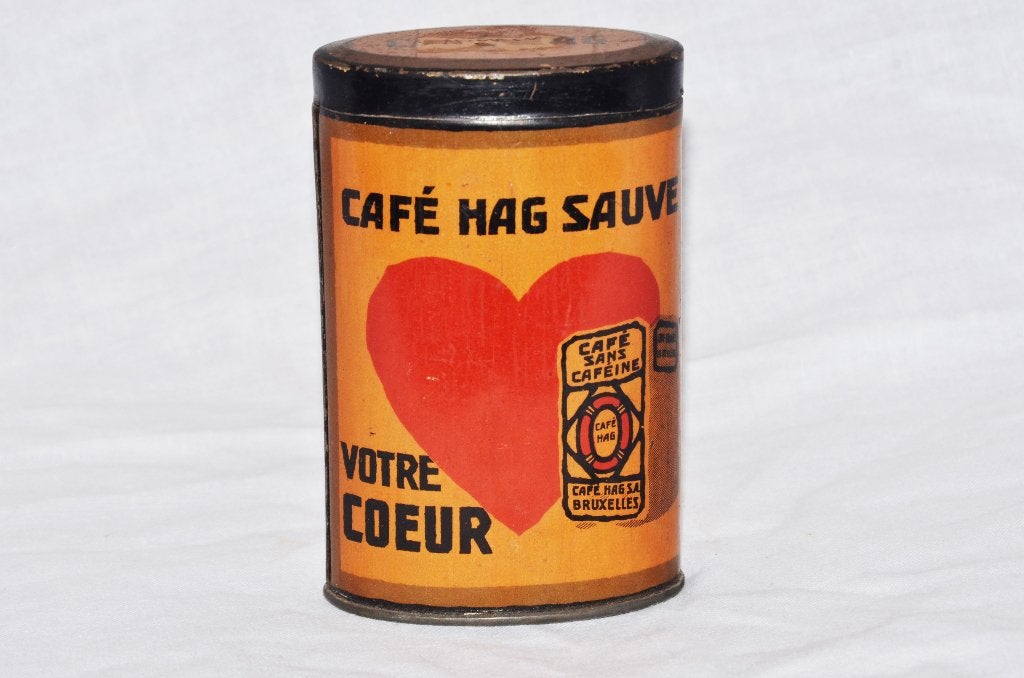 Belgisch blik koffie Hag Bruxelles Brussel hartje, Ophalen of Verzenden, Gebruikt, Overige