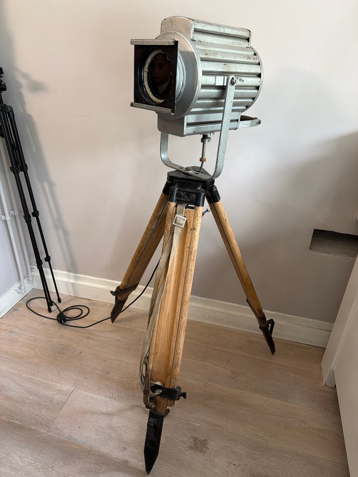 Vintage theaterlamp op statief - Werkend, Ophalen of Verzenden