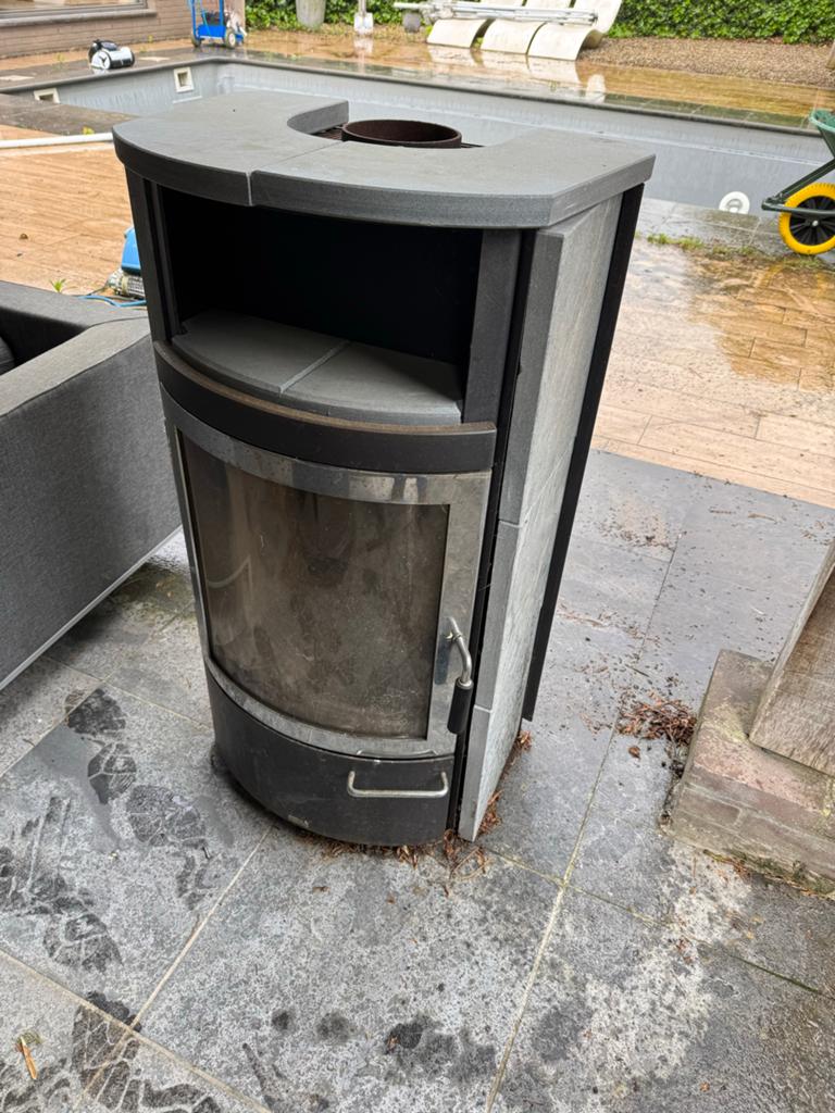 Hark 8 kW Houtkachel met Spekstenen Buitenkant, Huis en Inrichting, Kachels, Ophalen, Gebruikt, Houtkachel, Vrijstaand