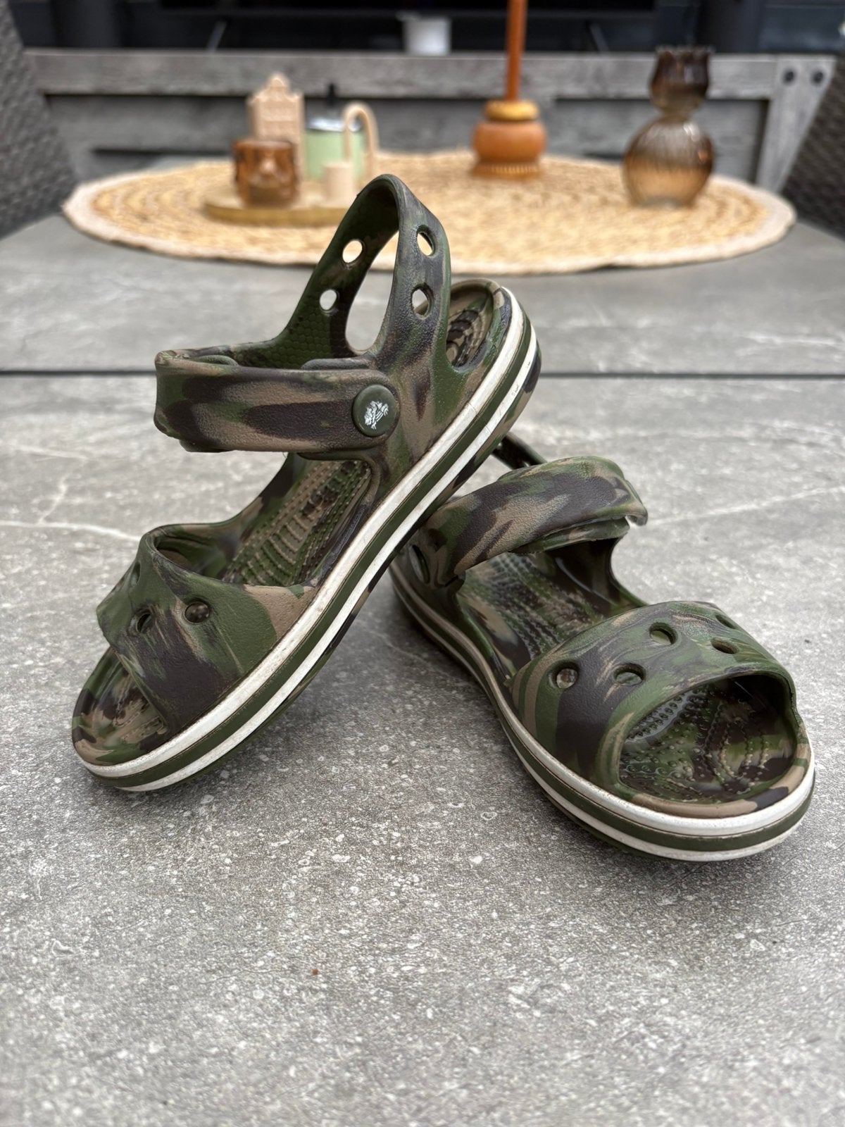 Groene Kinder Crocs Bayaband Sandalen maat 27/28, Jongen of Meisje, Overige typen, Ophalen of Verzenden, Zo goed als nieuw