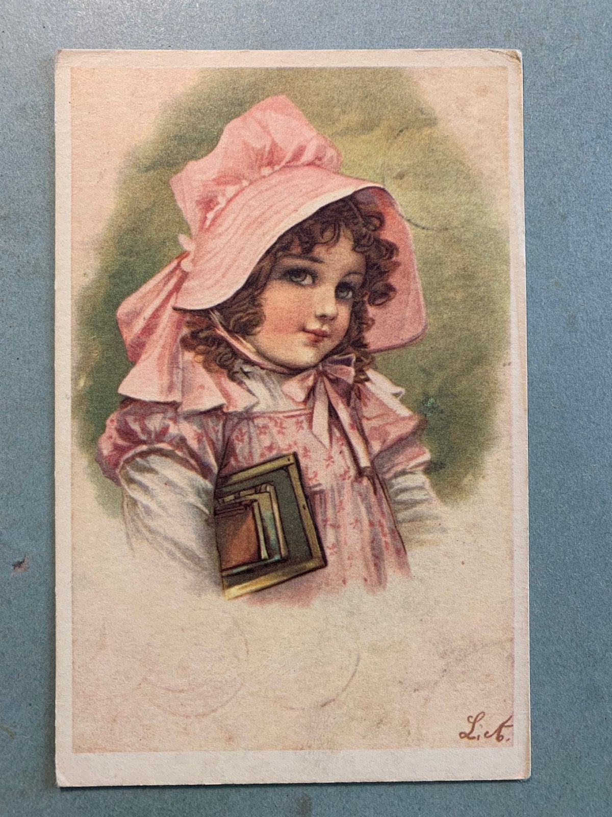 Meisje met roze hoed, Ophalen of Verzenden, Ongelopen, Kinderen