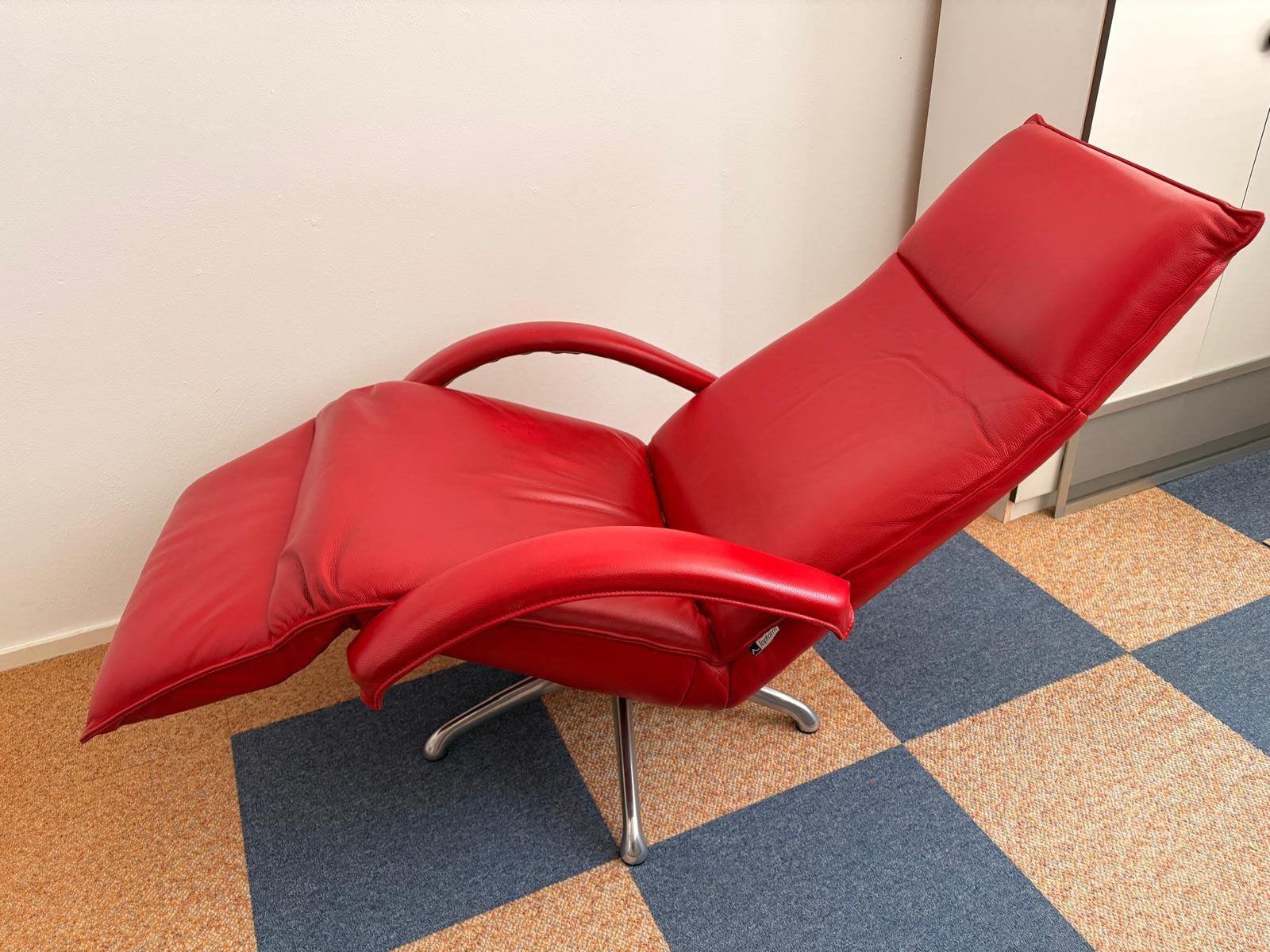 Topform lederen relaxstoel, Ophalen, Gebruikt, 50 tot 75 cm