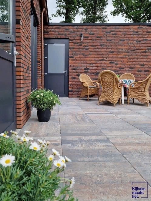 Terrastegel, H20 comfort square tricolore 60x60x4, Nieuw, Ophalen of Verzenden, 10 m² of meer, Beton