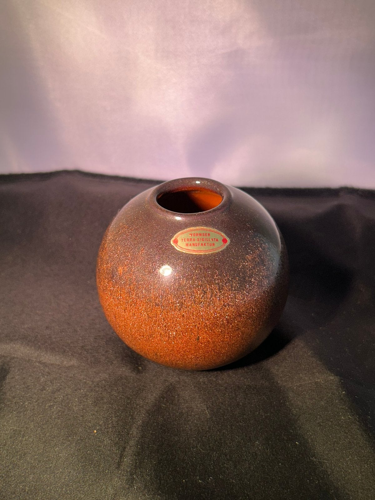 Vintage bolvaasje Wormser Terra Sigillata W-Germany jaren 60, Ophalen