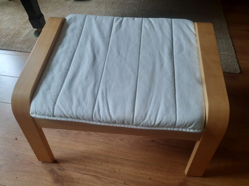 Ikea Poang voetenbankje wit, Ophalen, Gebruikt, Rechthoekig, 50 tot 75 cm