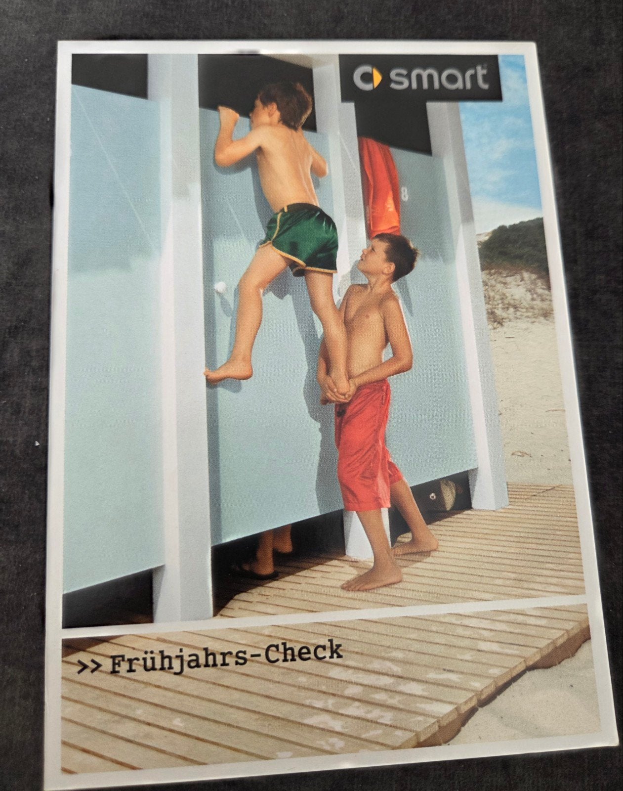 Smart Auto Reclame Ansichtkaart - Frühjahrs-Check, Verzenden, 1980 tot heden, Ongelopen, Voertuig