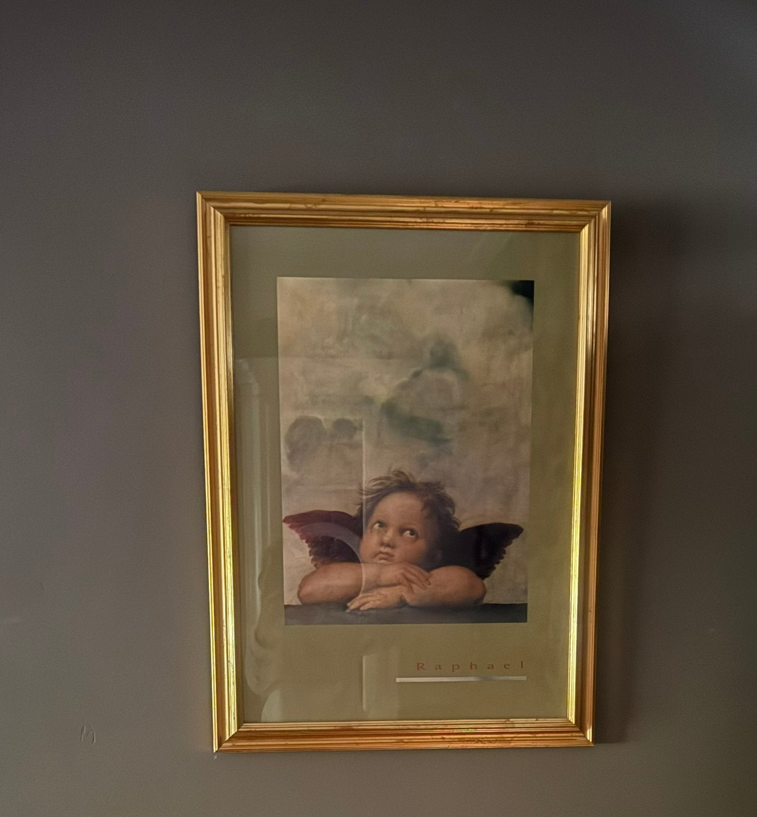 Mooie engel in gouden lijst van Raphael (Rafaël) 78x57, Antiek en Kunst, Ophalen