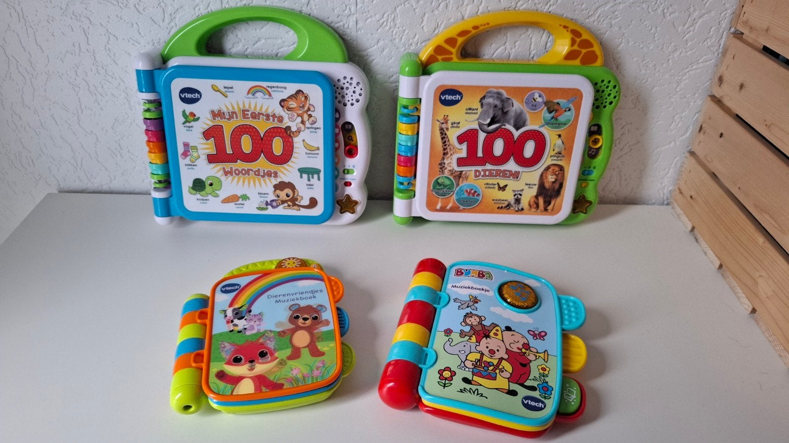 VTech Babyboekjes en Mijn Eerste 100 Woordjes Boeken, Ophalen of Verzenden, Gebruikt, Overige typen, Met licht
