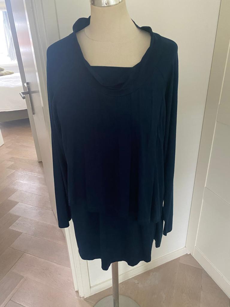 Donkerblauwe tuniek met l mouwen en strikdetail Mapa mundo, Ophalen of Verzenden, Zo goed als nieuw, Maat 42/44 (L), Blauw