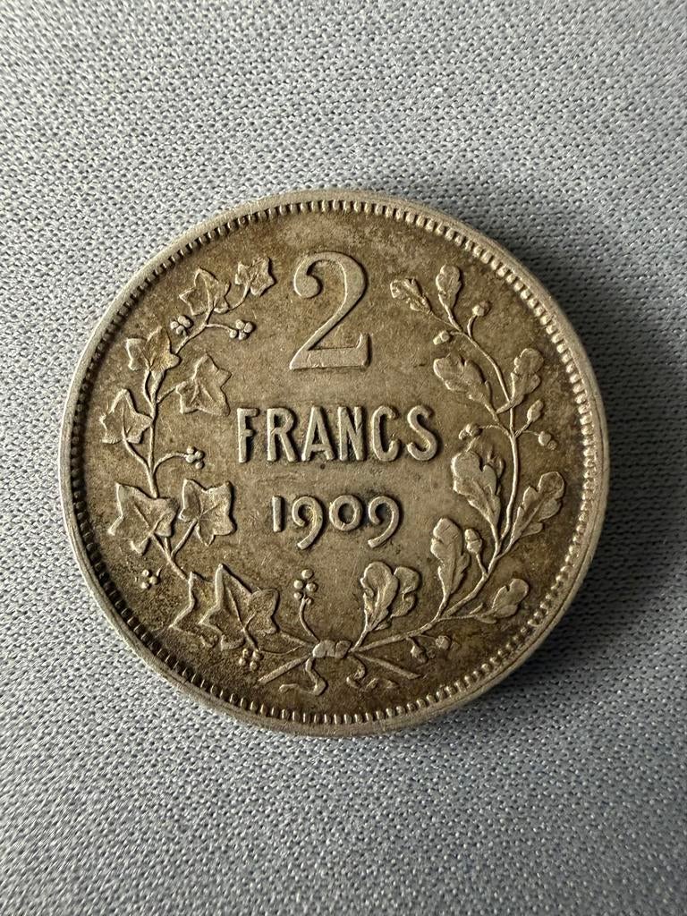 België 2 Francs 1909 - Leopold II - Zilveren Munt, Postzegels en Munten, Munten | België, Zilver, Ophalen of Verzenden, Losse munt