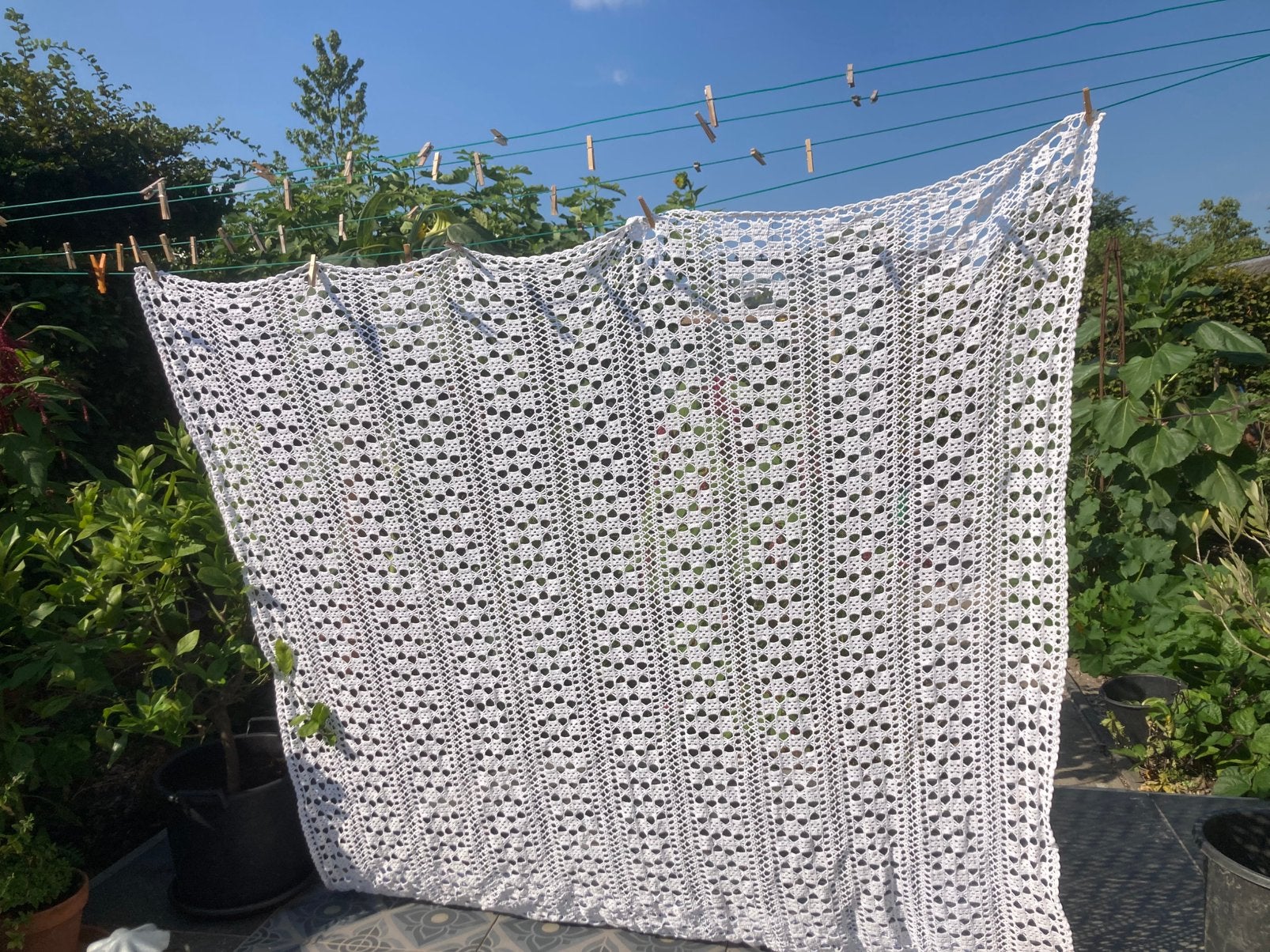 Oude gehaakte sprei 2m x2m, Verzenden
