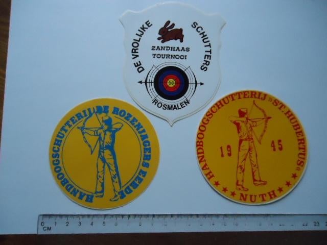 sticker oud Handboog schieten handboogschutterij rosmalen, Verzamelen, Verzenden, Zo goed als nieuw, Bedrijf of Vereniging