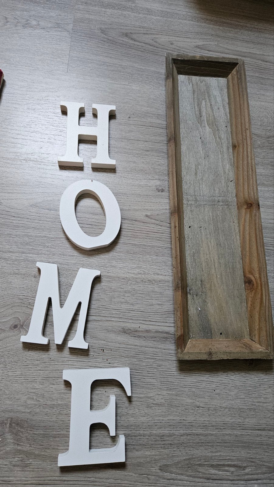 Decoratieve HOME letters met houten dienblad, Hout, Ophalen of Verzenden, Wit, Landelijk