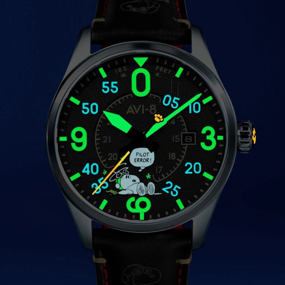 AVI-8 Spitfire Smith Automatic Snoopy – Limited Ed. 010/600, Overige merken, Leer, Staal, Polshorloge