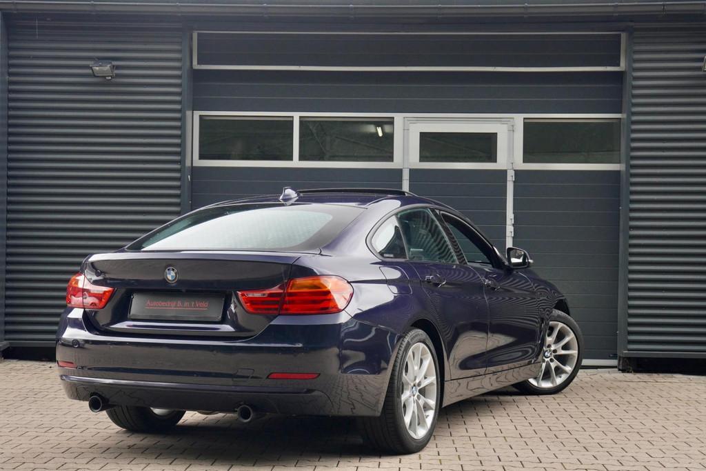 BMW 4-serie Gran Coupé 435i 306 PK High Exe SCH.DAK MEMORY, Achterwielaandrijving, Gebruikt, Zwart, Blauw