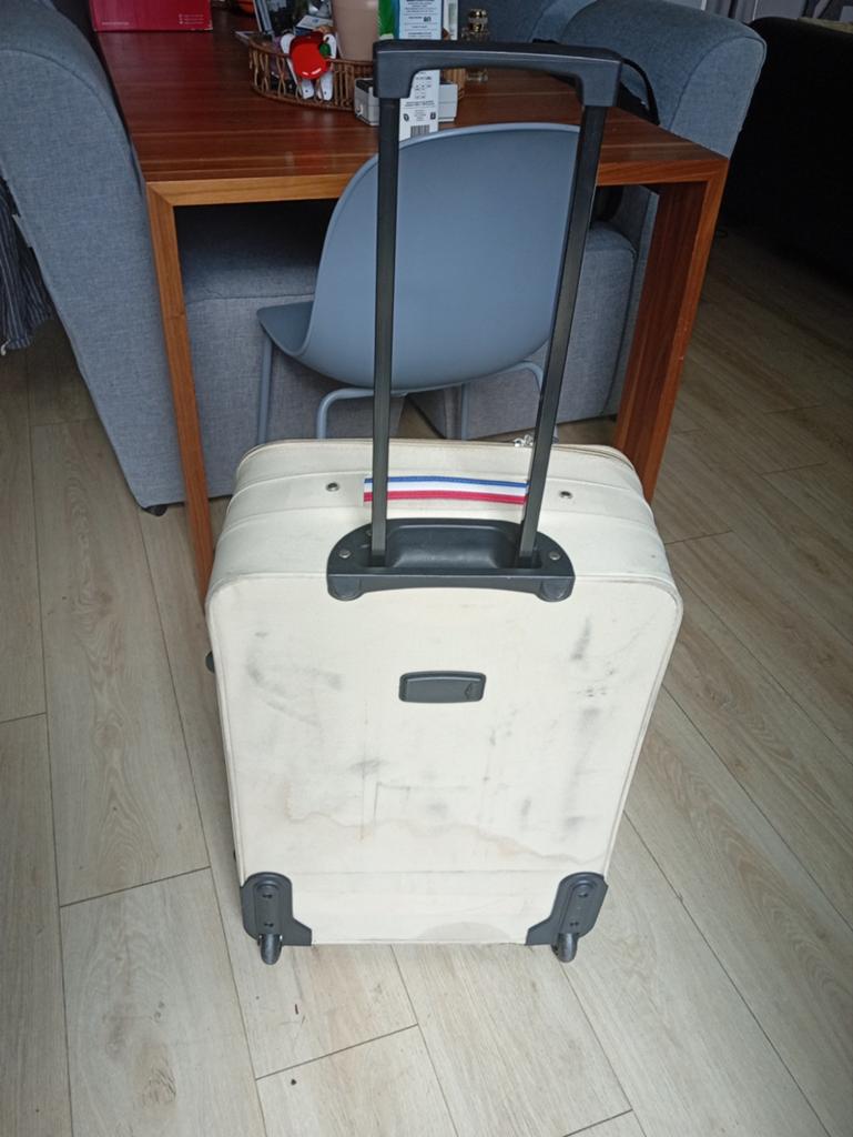Vintage Koffer 'Air Mail Postes Pays-Bas' met Wieltjes, Sieraden, Tassen en Uiterlijk, Koffers, 60 tot 70 cm, Overige materialen
