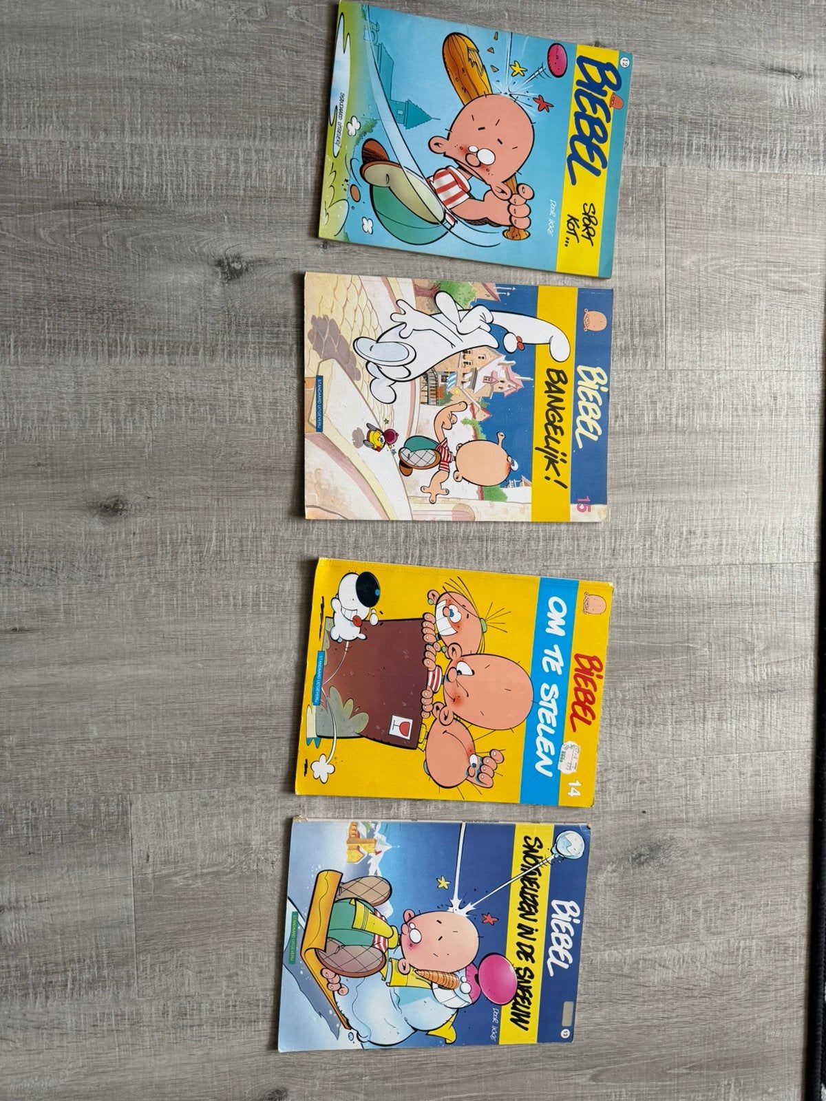 Stripboeken Biebel 12-13-14-15 uit ‘89 en ‘90., Meerdere stripboeken, Ophalen of Verzenden, Zo goed als nieuw