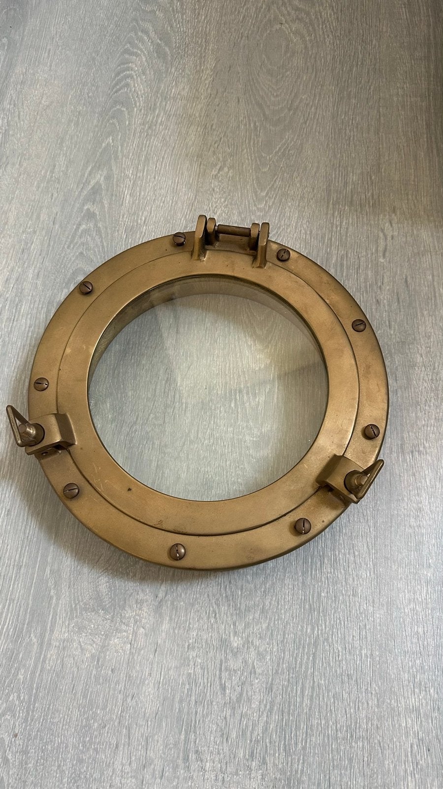 Messing Patrijspoort met Tegenring - 30 cm, Ophalen of Verzenden